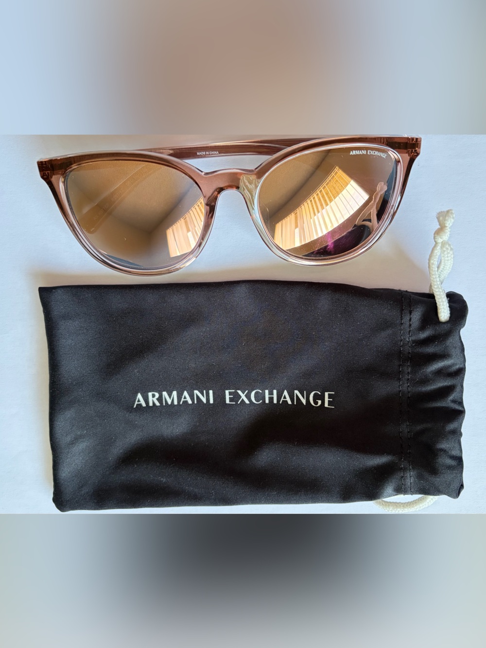 Armani Exchange Translucent Pink Sunglasses